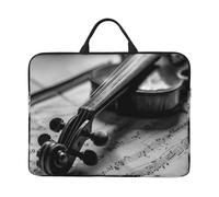 Housse pour Ordinateur Portable 14 Pouces pour Femmes et Hommes, Motif partitions de Violon, Antichoc, Sacoche de Transport
