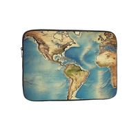 Housse pour ordinateur portable 15", imperméable et résistante aux chocs, motif carte du monde