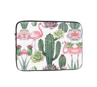 Housse pour ordinateur portable 30,5 cm, motif flamant rose, plantes succulentes, convient pour les voyages et les voyages d'affaires