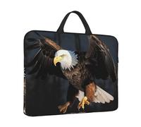 Housse pour ordinateur portable 3D aigle à tête blanche résistante à l'eau avec poignée
