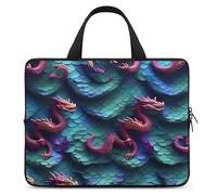 Housse pour ordinateur portable 3D avec motif écailles de dragon magique, ultra fine, légère et imperméable pour ordinateur portable de 17 pouces, matériau en néoprène durable, sac de protection