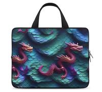 Housse pour ordinateur portable 3D avec motif écailles de dragon magique, ultra fine, légère et imperméable pour ordinateur portable de 13", matériau en néoprène durable, sac de protection portable