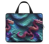 Housse pour ordinateur portable 3D avec motif écailles de dragon magique, ultra fine, légère et imperméable 10", matériau en néoprène durable, sac de protection portable avec dragonne