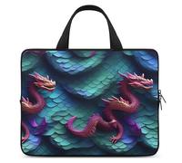 Housse pour ordinateur portable 3D avec motif écailles de dragon magique, ultra fine, légère et imperméable - En néoprène durable - Avec dragonne
