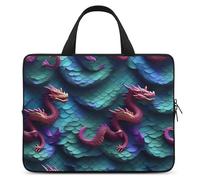 Housse pour ordinateur portable 3D avec motif écailles de dragon magique, ultra fine, légère et imperméable pour ordinateur portable de 15", matériau en néoprène durable, sac de protection portable