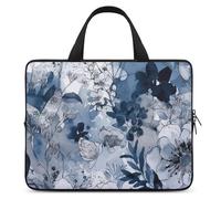 Housse pour ordinateur portable à motif floral bleu turquoise ultra fine, imperméable, sac de protection portable avec dragonne, Style :, 12inch