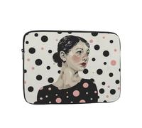 Housse pour ordinateur portable à pois - Protection compacte et portable pour appareils de 12" - Pour le travail, les voyages et le bureau