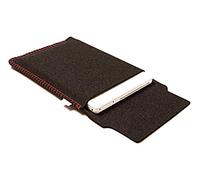 Housse pour ordinateur portable - Anthracite chiné - 3 mm d'épaisseur - En feutre de laine cousu à la main - Pour tous les modèles d'Apple - 15" - Anthracite et rouge