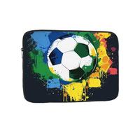 Housse pour ordinateur portable avec imprimé football coloré, protection portable compacte pour appareils de 13", tablette, travail, voyage et utilisation au bureau