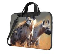 Housse pour ordinateur portable avec imprimé hyène d'animaux pour homme et femme, housse antichoc pour ordinateur portable, voyage, bureau, école, Noir , 13 inch