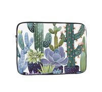 Housse pour ordinateur portable avec imprimé plantes succulentes, protection portable compacte pour appareils de 17", tablette, travail, voyage et bureau