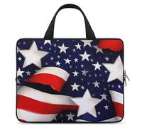 Housse pour ordinateur portable de 10 pouces, ultra fine, légère et imperméable, en néoprène durable, motif drapeau américain, rayures et étoiles