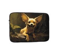 Housse pour ordinateur portable de 12" Motif chat renard aux grandes oreilles Convient pour ordinateur portable, tablette, voyage