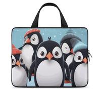 Housse pour ordinateur portable de 12 pouces - Motif pingouins mignons - Ultra-fine - Étanche - Avec dragonne