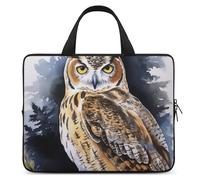 Housse pour ordinateur portable de 12 pouces ultra fine et étanche avec dragonne Motif hibou