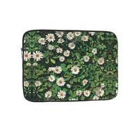Housse pour ordinateur portable de 12" - Résistante à l'eau - Compatible avec homme et femme - Motif marguerites au sol