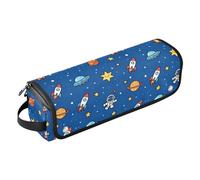 Housse pour ordinateur portable de 13 à 14 pouces avec coussinet résistant à la chaleur, fusées spatiales et planètes, organisateur d'accessoires de coiffure amovibles