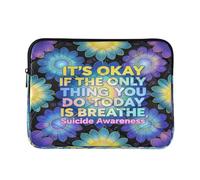 Housse pour ordinateur portable de 13 à 14 pouces avec doublure douce et fermeture éclair « The Thing You Do Today is Breathe » - Sac d'ordinateur avec fermeture éclair pour voyage d'affaires von