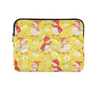 Housse pour ordinateur portable de 13 à 14 pouces - Housse concise pour ordinateur portable - Illustration de canard mignon - Sac d'ordinateur avec fermeture éclair - Pour homme et femme
