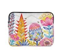 Housse pour ordinateur portable de 13 à 14 pouces - Housse concise pour ordinateur portable - Motif plantes fantastiques - Sac de voyage coloré - Sac à main pour le travail et les voyages