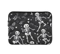 Housse pour ordinateur portable de 13 à 14 pouces - Motif squelette mignon - Noir - Pour femme