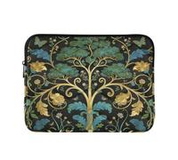 Housse pour ordinateur portable de 13 à 14 pouces Sac à main William Morris avec fermeture éclair pour homme et femme Motif arbre de vie vert
