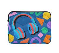 Housse pour ordinateur portable de 13 à 14 pouces - Sac de transport cool pour casque - Formes géométriques - Style Memphis - Pour voyage de travail