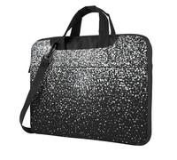 Housse pour ordinateur portable de 13 à 15,6" avec imprimé paillettes argentées brillantes, noir, 14 inch