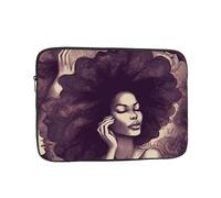 Housse pour ordinateur portable de 13 pouces - Imperméable et légère - Noir - Cheveux africains
