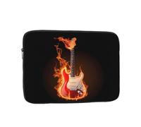 Housse pour ordinateur portable de 13 pouces motif flammes de feu pour ordinateur portable de musique pour homme et femme, sac de transport résistant à l'eau, résistant aux chocs pour ordinateur
