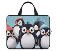 Housse pour ordinateur portable de 13 pouces - Motif pingouins mignons - Ultra-fine - Étanche - Avec dragonne