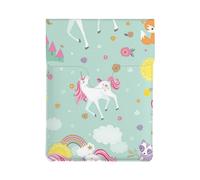 Housse pour ordinateur portable de 13 pouces Motif Van in The Beach avec une planche de surf imprimée, housse fine antichoc en cuir pour ordinateur portable pour bureau, école, voyage, Licornes roses