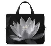 Housse pour ordinateur portable de 13 pouces ultra fine et étanche avec dragonne Motif fleurs noires