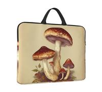 Housse pour ordinateur portable de 14 pouces - Antichoc - Housse de transport pour ordinateur portable - Motif champignons comestibles - Avec poignée