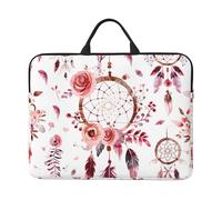 Housse pour ordinateur portable de 14 pouces avec motif attrape-rêves et plumes bohèmes pour homme et femme, résistant à l'eau, sac de transport résistant aux chocs pour ordinateur portable