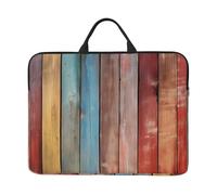 Housse pour ordinateur portable de 14 pouces avec texture murale en bois, sac vintage pour ordinateur portable de 14 pouces pour homme et femme, résistant à l'eau, sac de transport résistant aux chocs