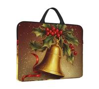 Housse pour ordinateur portable de 14 pouces - Sac fourre-tout résistant aux chocs - Sac de transport pour ordinateur portable - Motif arbre de Noël et cloche