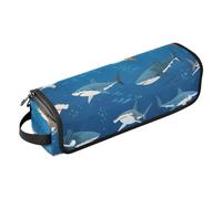 Housse pour ordinateur portable de 15 à 16 pouces et tapis résistant à la chaleur avec fermeture éclair bleu océan requin étanche organiseur de voyage