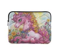 Housse pour ordinateur portable de 15 à 16 pouces, housse cool pour ordinateur portable de 15 à 16 pouces, motif licornes roses mignonnes avec fermeture éclair pour voyage, affaires, funda para