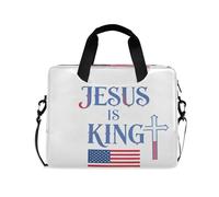 Housse pour ordinateur portable de 15 à 16 pouces, sac d'ordinateur portable Jésus est le roi drapeau blanc, mallette de transport pour voyage de travail