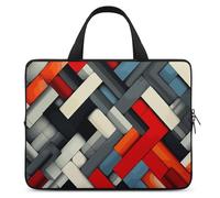 Housse pour ordinateur portable de 15 pouces, motif géométrique diagonale, ultra fine, légère et imperméable, en néoprène durable, sac de protection portable avec dragonne
