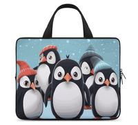 Housse pour ordinateur portable de 15 pouces - Motif pingouins mignons - Ultra-fine - Étanche - Avec dragonne