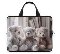 Housse pour ordinateur portable de 15 pouces ultra fine et étanche avec dragonne Motif ours assis sur une étagère