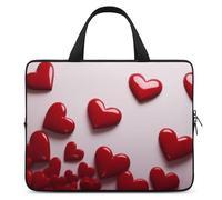 Housse pour ordinateur portable de 15 pouces ultra fine et imperméable avec dragonne Motif cœurs rouges