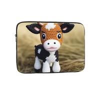 Housse pour ordinateur portable de 17 pouces, imperméable, résistante aux chocs, housse de transport légère à motif de petite vache et de veau
