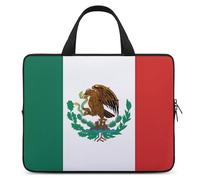 Housse pour ordinateur portable de 17 pouces, motif drapeau du Mexique, ultra fine, légère et imperméable, en néoprène durable, housse de protection portable avec dragonne
