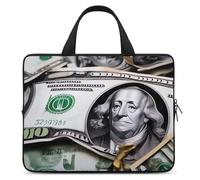 Housse pour ordinateur portable de 17 pouces - Ultra-fine - Étanche - Avec dragonne - Motif billets de banque
