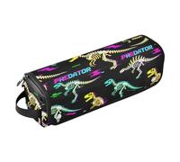 Housse pour ordinateur portable de 38,1 à 40,6 cm et tapis résistant à la chaleur avec fermeture éclair - Motif squelette de dinosaure coloré et prédateur - Organiseur étanche