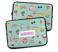 Housse pour Ordinateur Portable et Tablette. Personnalisé avec Nom. Housse PC 14 PoucesNéoprène. Pochette Sacoche pour Chromebook Ultrabook Netbook Tablette. Stickers