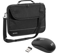 Housse Pour Ordinateur Portable ""Fair"" Étui Pour Ordinateur Portable Jusquà 15,6 Pouces (39,6 Cm) Sacoche À Bandoulière, Avec Souris Sans Fil Incluse, Noir[L340] Noir